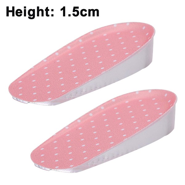 1 par höjdökande innersulor, hälhöjande inlägg av hälkuddeinlägg, osynlig inre höjande massagehälkudde för kvinnor (1,5 cm/2,5 cm/3,5 cm