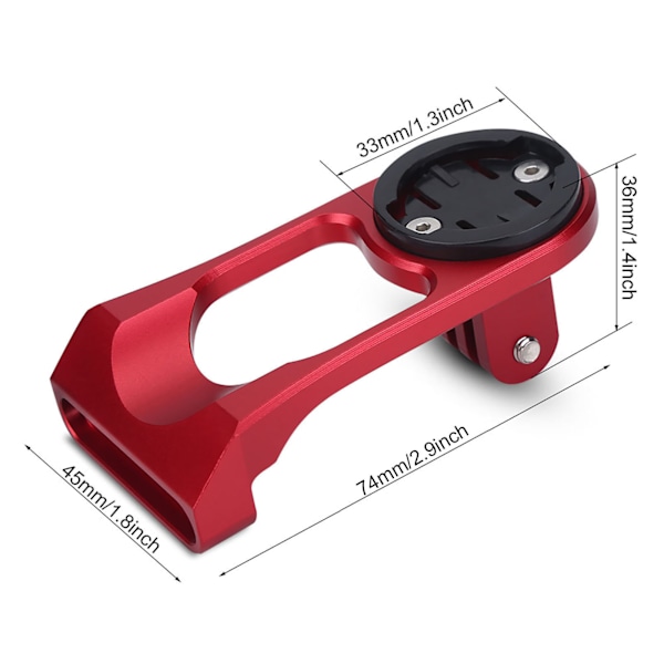Cykelcykelhållare för förlängningsfäste för dator och sportkamera (röd)