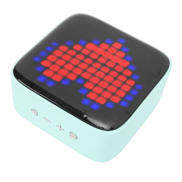 Retro Pixel Style Mini Bluetooth-høyttaler - Bærbar trådløs høyttaler med LED fargerikt lys for soverom, kontor, sovesal og utendørs (grønn)