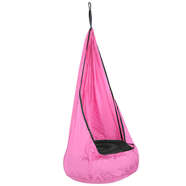 210T rynket nylon Taffta Pod Swing Seat Barn Hengekøye Stol Utendørstilbehør Rosa