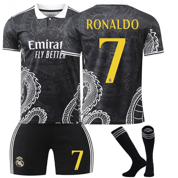 23-24 Real Madrid fotboll uniform drak mönster version barn vuxen träningsset sportlag uniform NO.7-RONALDO 18