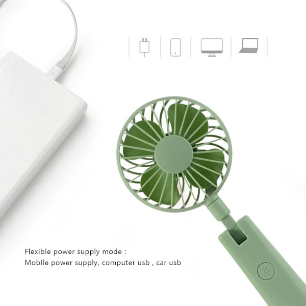 Bærbar Multifunktionsventilator USB-opladning Mini-Hold Fan Spejl Telefonholder Udendørs Håndholdt Lille Ventilator