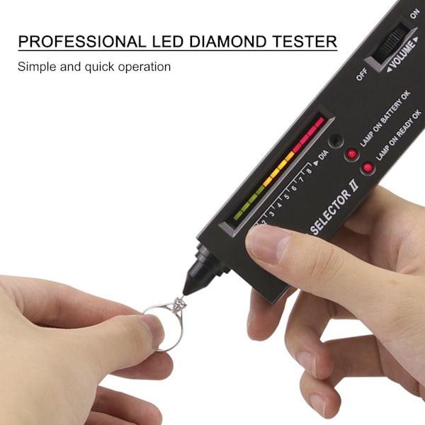 Diamond Selector II Professionell LED Diamanttestare Diamantindikator Smycken Ädelsten Kristall Jade Väljare Testpenna Verktyg Hög Noggrannhet