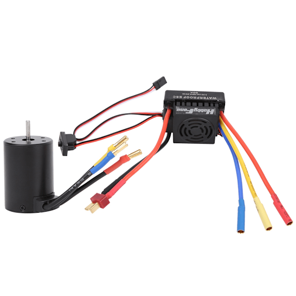 Vanntett børsteløs motor 4P 3650 3100KV T-hannkontakt med 60A børsteløs ESC-sett for 1/10 RC-bil