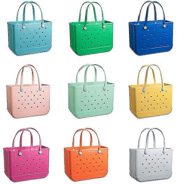 Gummi EVA-taske Bogg-stil Hul Vandtæt Holdbar Overstørrelse Silikone Strandtaske ny [HK] Purple