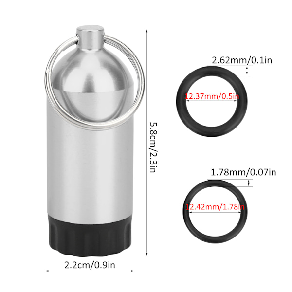 Dykkeflaskeventil Tætning O-ringe Mini Cylinder Opbevaringsflaske OR MT02 (Sølv)