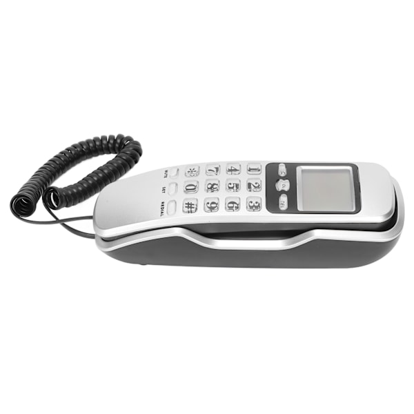 KXT888CID Mini Väggtelefon Hotell Trådbunden Skrivbordsväggtelefon för Hem Hotell Kontor (Silver)