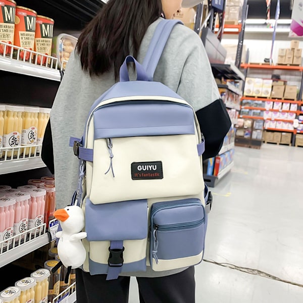Stor Skolryggsekk for Studenter Koreansk Stil Kvinnelig Skolryggsekk Black