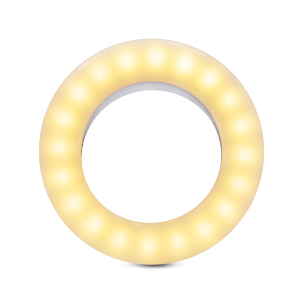 Ringlampe (LED) med enkel montering for å få profesjonelle selfies og videosamtaler, med justerbar lysstyrke og fargebytte