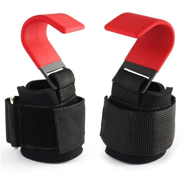 Lyftremmar Power Marklyft Vikt Gymhandskar Tunga Lyft Handledsremmar Kraftiga Viktkrokar Lyftremmar Pad Grepp Lyftdrag 2PCS Red
