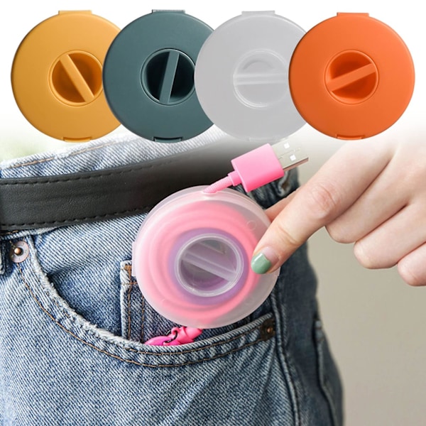 4 stk Kabelopprullere, Kompakt Organizer black