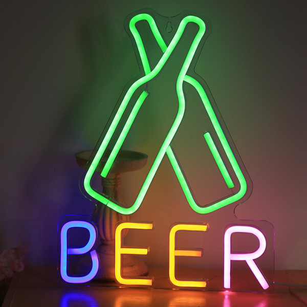 1 stk Neonskilt, ølvegglampe, dekorasjon Cool Light Neonskilt f Komfortabel