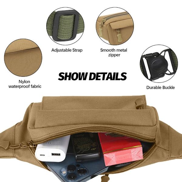 Oxford Herr Fanny Pack - Crossbody Bag Herrar Utomhus Löpning Personlig Fanny Pack