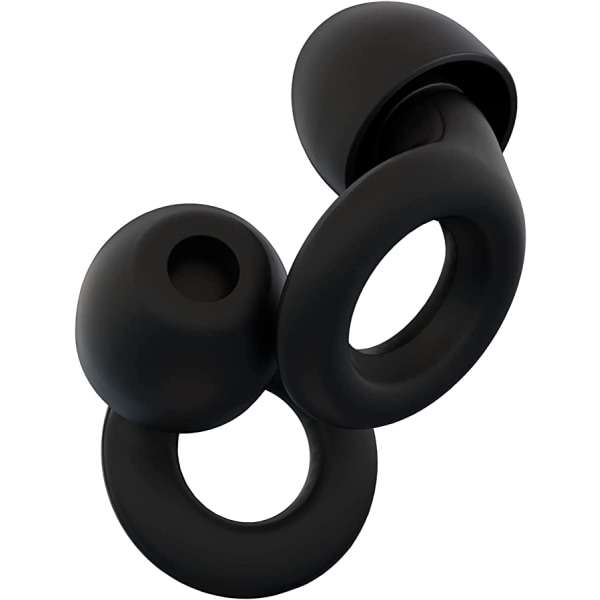 Sløyfe stille støydempende ørepropper - Supermyke gjenbrukbare fleksible silikon øreklokker for søvn, svarte siste produkter