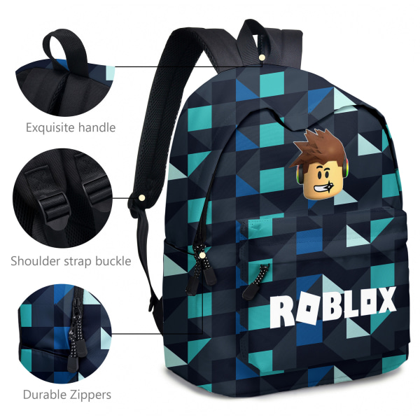 Spot game roblox ryggsäck tvådelat set för grund- och gymnasieelever skolväska barnryggsäck roblox2: school + meal + pencil case