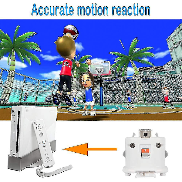 2 Motion Plus Adapter Sensor för Wii Remote Controller, Motion Plus Adaptor Accelerator Ersättning för Wii Motion Plus Adapter White