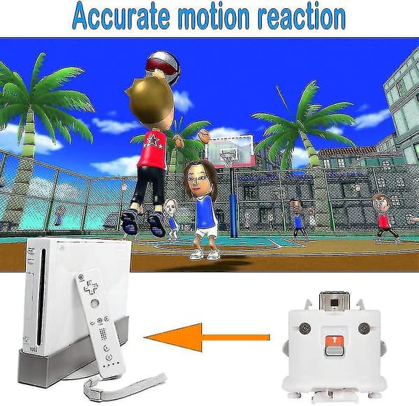 2 Motion Plus Adapter Sensor til Wii Remote Controller, Motion Plus Adaptor Accelerator Erstatning til Wii Motion Plus Adapter White