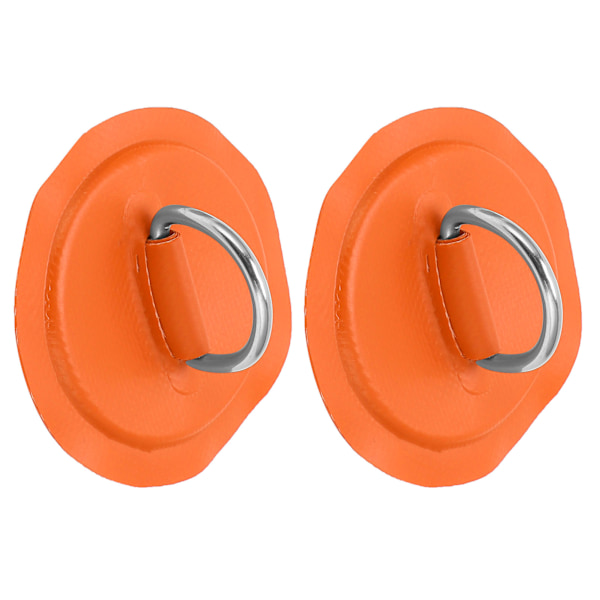 D Ring Pad Patch PVC Uppblåsbar båt Flotte Jolle Kanot Surfbräda Kajak Bindningsbeslag Orange