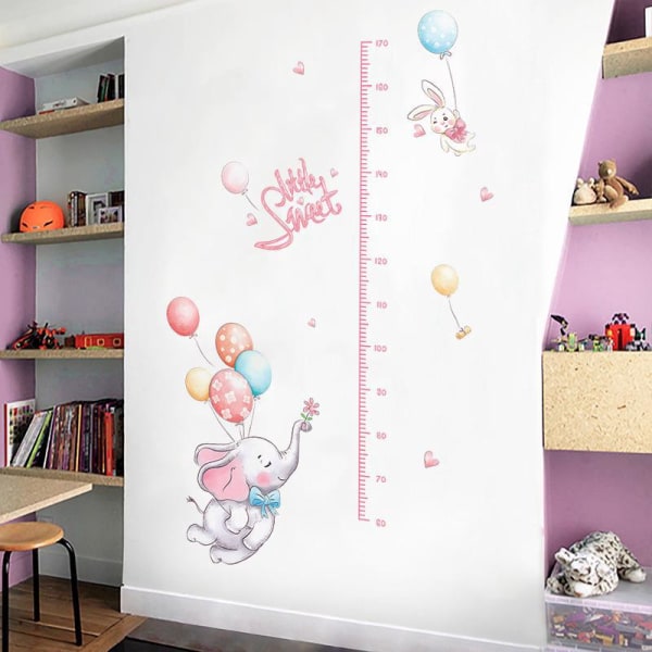 Fotoveggmaleri på barnehøyde - Peel and Stick Foreldreveggklistremerke i barnerom og lekerom for barn - Giraff Monkey + Animal Balloon