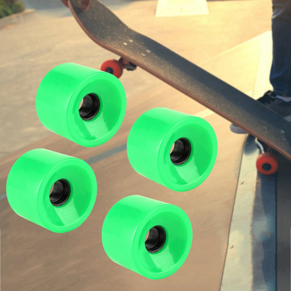 PUENTE 4st Set 70*51mm överlägsen kvalitet PU skateboardhjul Långt brädhjul (grön)