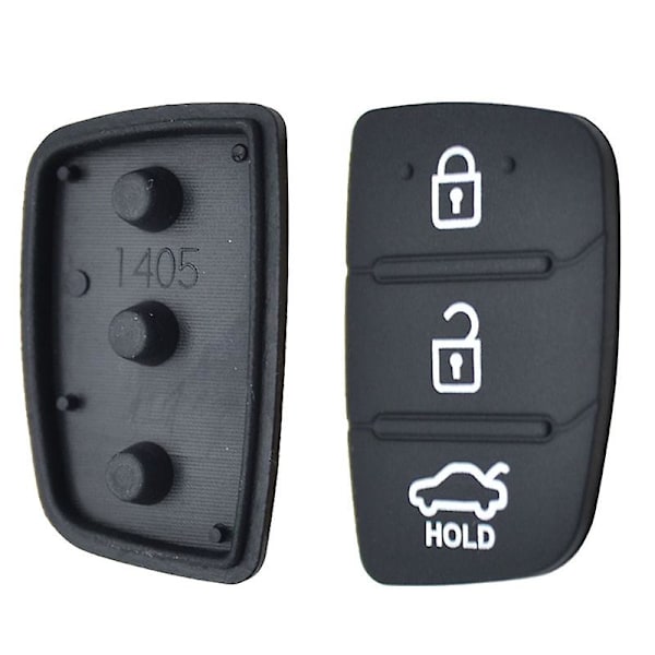 Erstatningsgummi 3-knappers pad for Hyundai Creta I20 I40 Tucson Elantra Santa Fe Solaris ix35 ix45 Fjernkontrollbil Reparasjonsnøkkelskall