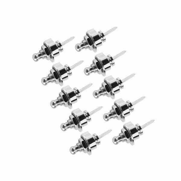 10 st Guitar Metall Bassträdslås Halksäkra Straplocks Tillbehör för Elgitarr (Silver)