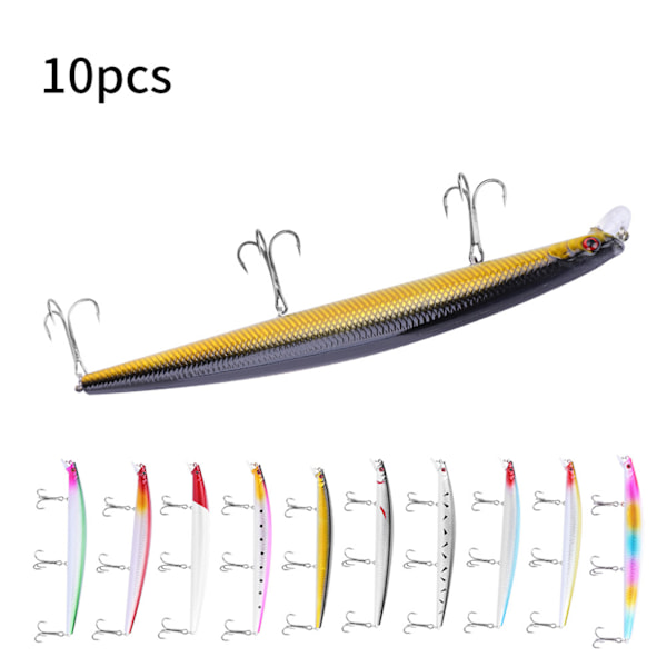 Realistinen kova uistin Lure Fishing Minnow Bait Treble Hook Angler Tarvikkeet