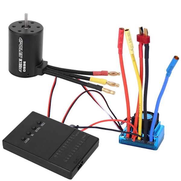 3650 Motor 3100Kv Brushless ESC Programmerkortsett for 1/10 RC-bil Reservedel (80A)