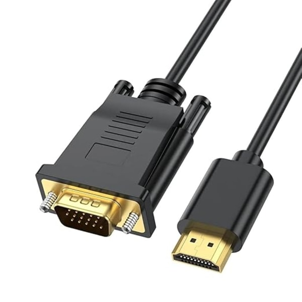 HDMI till VGA Kabeladapter 1,8 m Black Svart