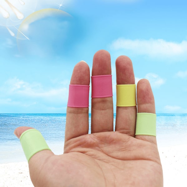 10 st / set Finger silikon för Skydd för fingerstöd kompression, finger för skydd för alla spor Blue 0.02