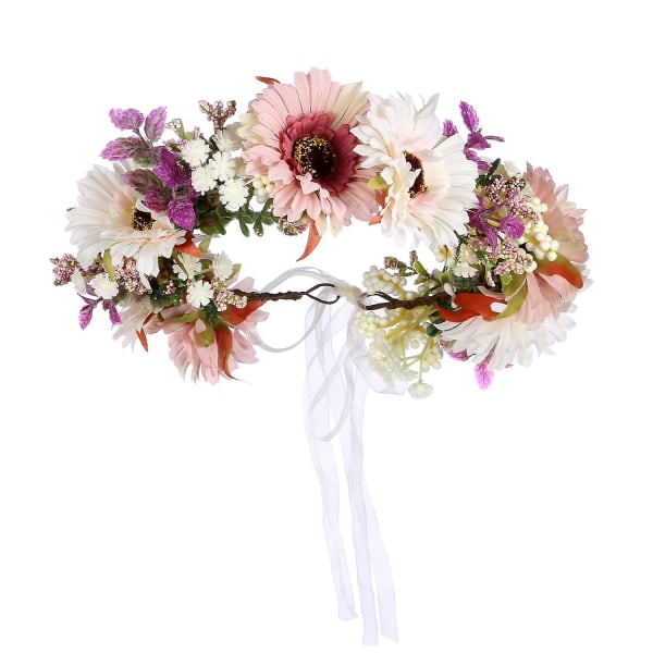 Daisy Wreath, ljusrosa-