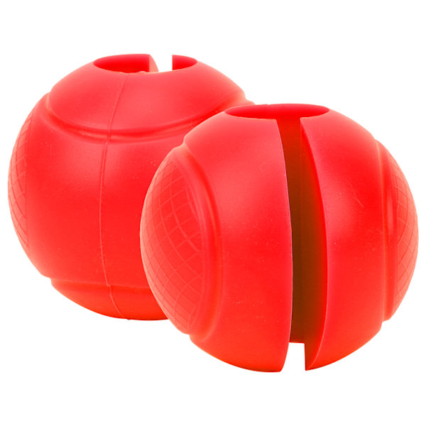 2 st Barbellgrepp Runda Tjocka Silikon Hantel Adapter Bollar Barbellgrepp Hand Wrap Boll Röd