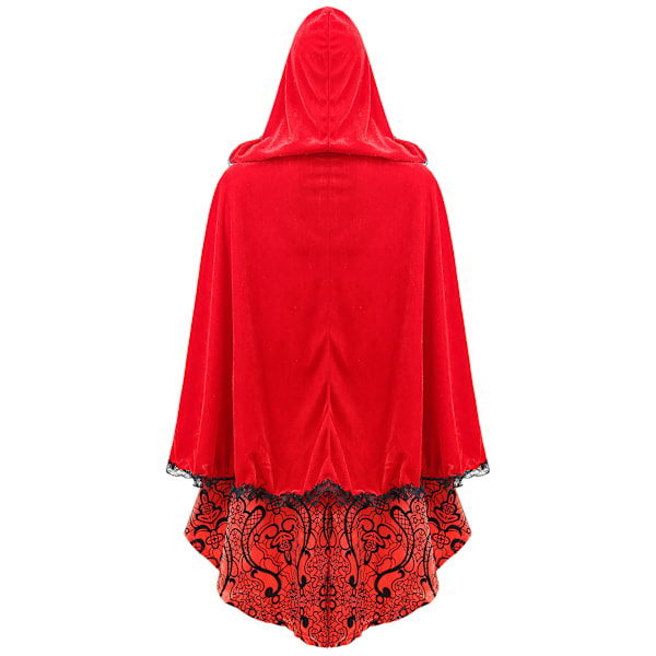 Voksen Rødhætte Kappe og Kjole - Plus Size Kostume til Forestillinger Halloween & Jul L L No Gloves