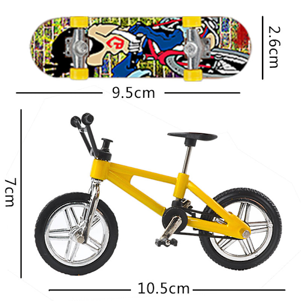 Mini Bike Finger Skateboard Set, Utmärkt Funktionell Miniatyrleksaker, Pojk Leksak Kreativt Spelset (8 st)