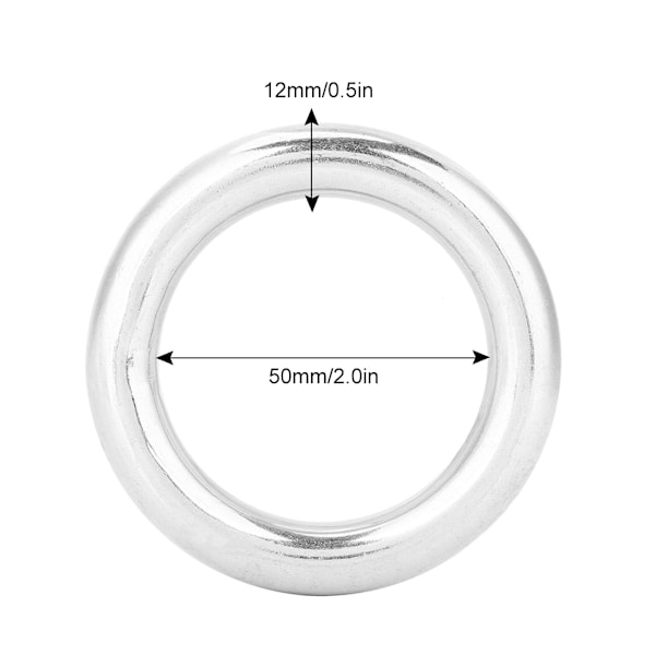 304 ruostumaton teräs vene hitsattu rengas o pyöreä rengas kiillotettu ympyrä 12*50 mm