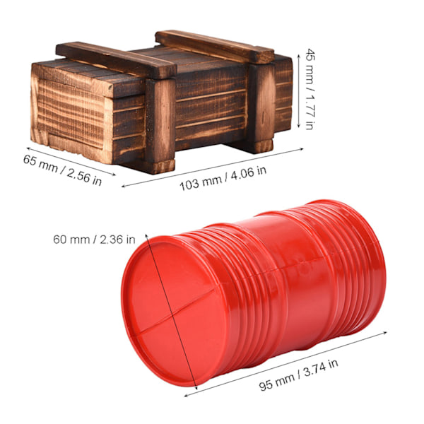 Bagagenät trälåda dekorativt oljetrumset för 1/10 skala RC larvbil