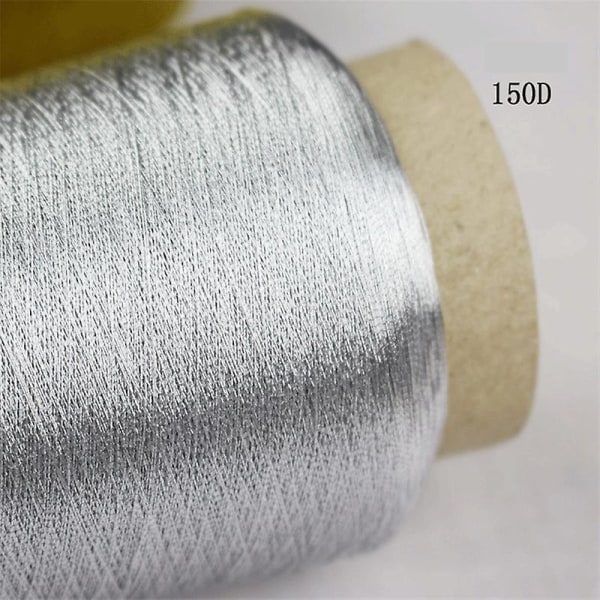 3600m Manuel Bright Silke Guldtråd Sølvtråd Computerbroderi Korssting Silketråd Gør-det-selv guld- og sølvtråd sølvfarvet