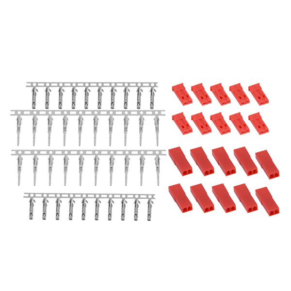 JST hon- och hankontakt batteri Röd färg Hus & kontaktstiftset (10 par)