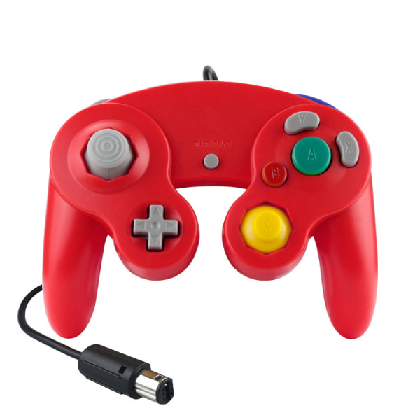 Ave Gamecube-kontroller, kablede kontroller Classic Gamepad 2-Pack Joystick for Nintendo og Wii Console Game Remote Red