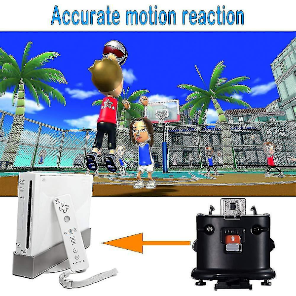 2 Motion Plus Adapter Sensor för Wii Remote Controller, Motion Plus Adaptor Accelerator Ersättning för Wii Motion Plus Adapter Black