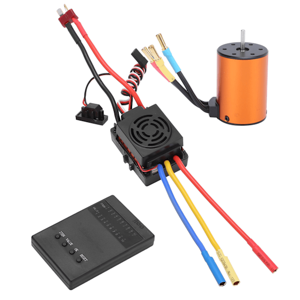 Vanntett 3650 3100KV Børsteløs Motor 60A ESC Programmeringskort Combosett for 1/8 1/10 RC Bil