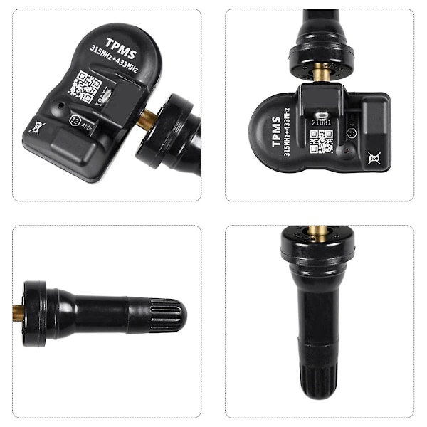 4 st programmerbara MX-sensorer för TPMS-däcktrycksövervakning 315MHz 433MHz Universal 2 i 1 Reparation