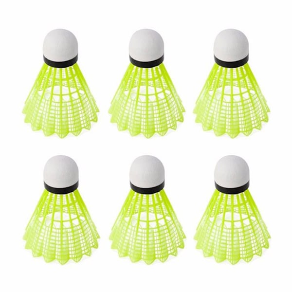 6 stk Holdbare Plast Nylon Badmintonballer Lett Treningsball Badminton Shuttlecocks