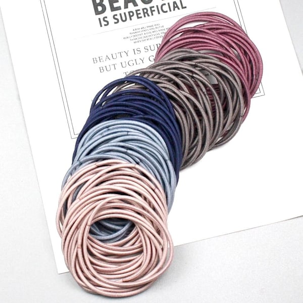 100 kpl Hiuslenkkejä, hiusnauhoja, Hair bands Multicolor multifärg