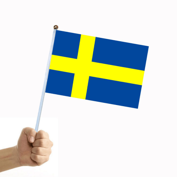 30 kpl Ruotsin käsin heiluttavaa kansallispäivälippua 14*21 cm 30 pieces