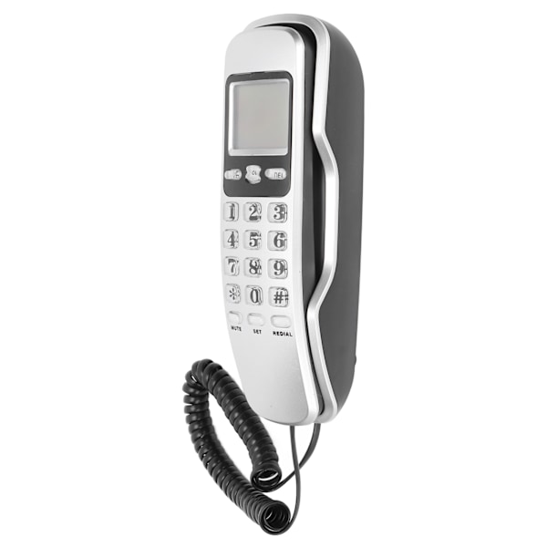 KXT888CID Mini Väggtelefon Hotell Trådbunden Skrivbordsväggtelefon för Hem Hotell Kontor (Silver)