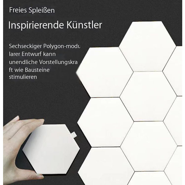 Hexagon LED-panel - 6 stk RGB Smart LED-panel lamper
