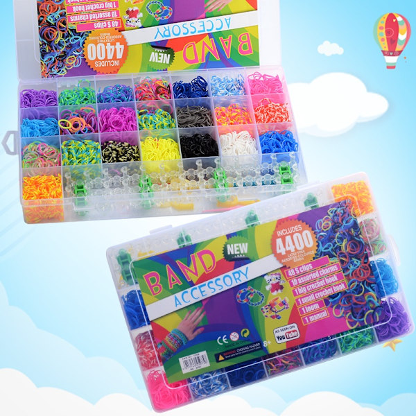 Loom Bands Kit - 4400 stk og tilbehør. Multicolor multifärg