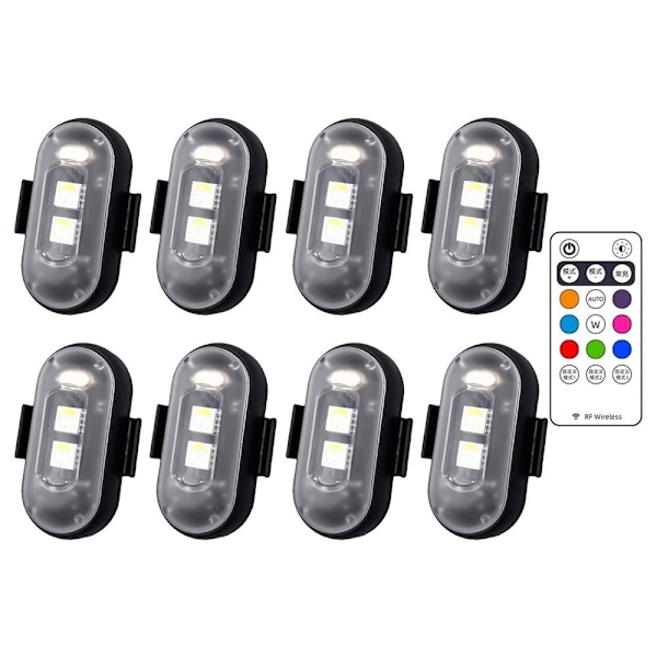 8 Värilliset LED-Stroboskooppit, 8 kpl 8Pcs