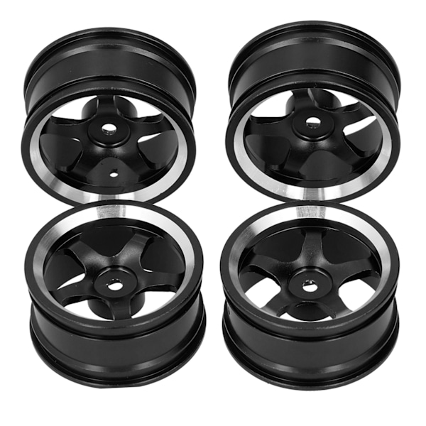 4pcs RC Aluminium Alloy Wheel Rim Hubs for MN86 1/12 RC Crawler Upgrade AccessoriesBlack